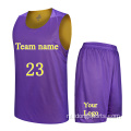 Omkeerbare basketbal jersey unfiroms Accepteer je eigen ontwerp Custom Ademende stof Basketbalkleding